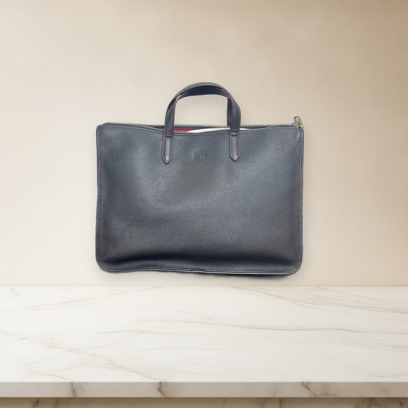 Loewe Anagram Logo Handbag Shoulder Bag Black Leather