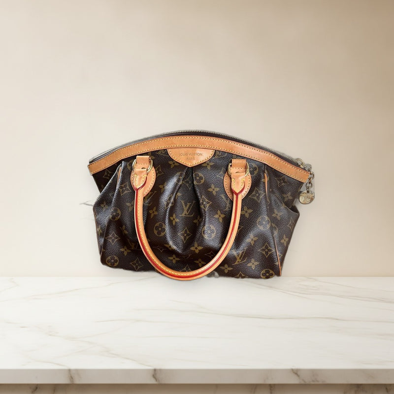 Louis Vuitton Tivoli Pm Handbag Monogram Canvas Leather Brown