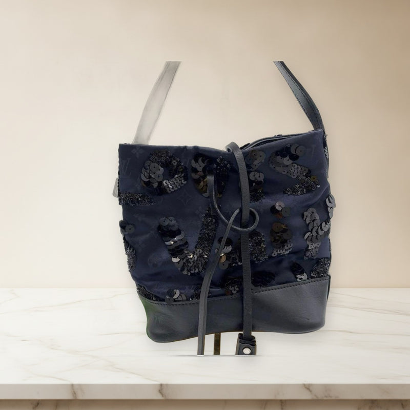 Louis Vuitton Monogram Satin Spotlight NN14 M94601 Handbag Black Navy