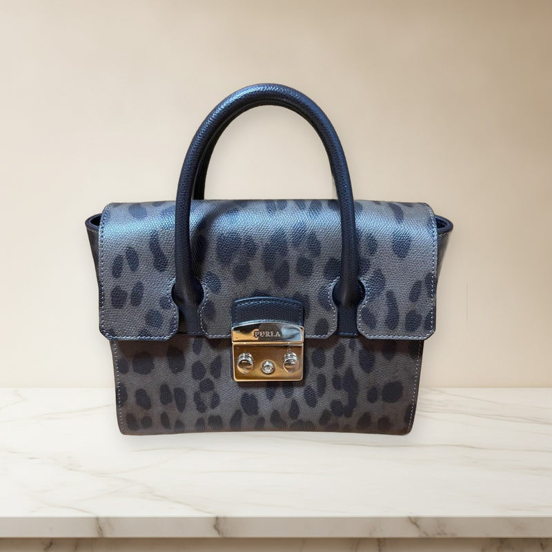 Furla Leopard Print 2-Way Shoulder Handbag