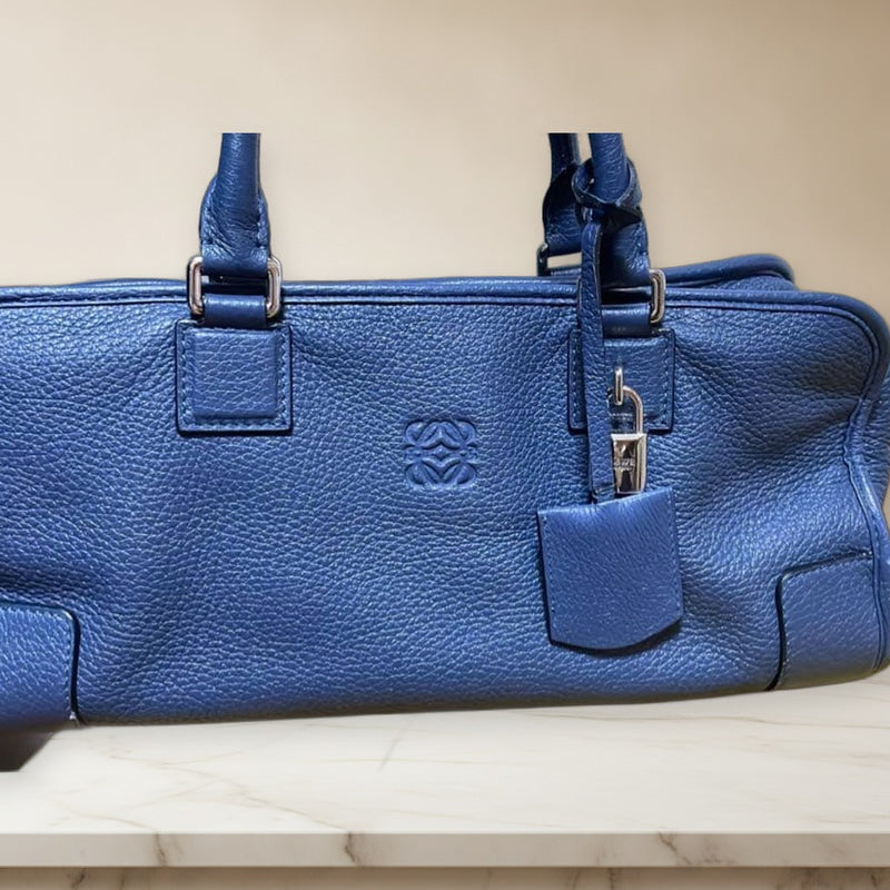 Loewe Amazona Handbag Calfskin Blue