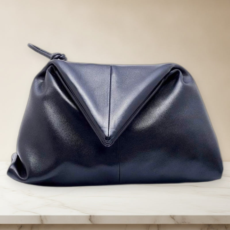 Bottega Veneta The Point Crossbody Shoulder Bag Black Leather Magnetic Closure