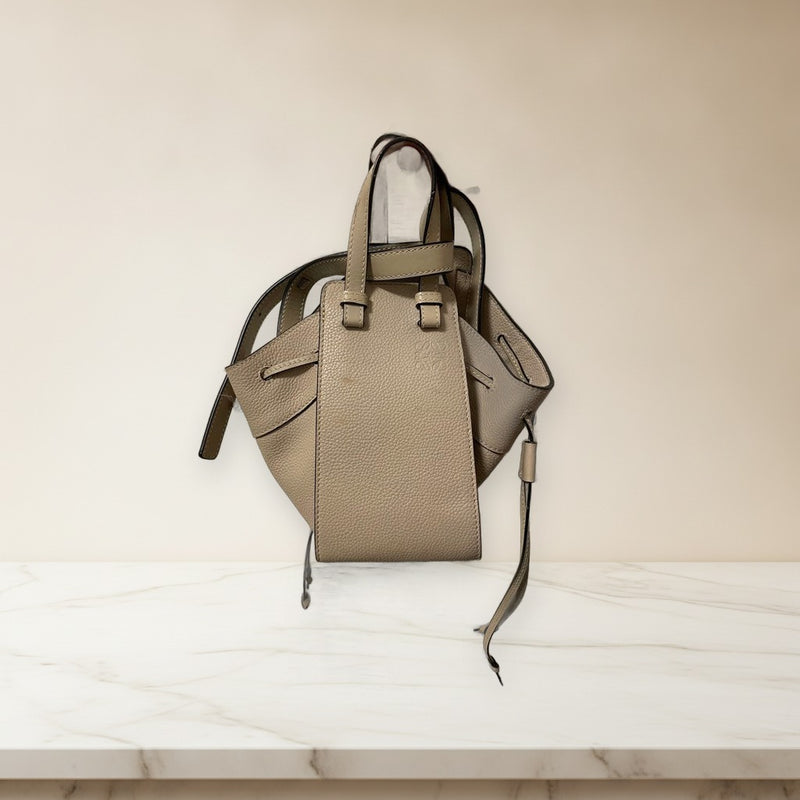 Loewe Hammock Drawstring Mini Bag 2WAY Handbag Shoulder Beige