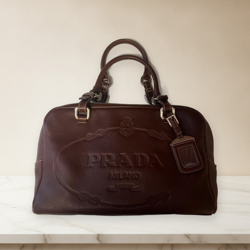 Prada Handbag Brown Leather Shoulder Bag