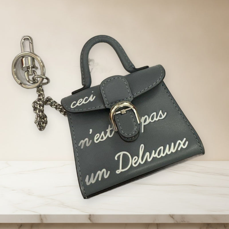 Delvaux Brillant Charm C Miniature Chain Bag Gray