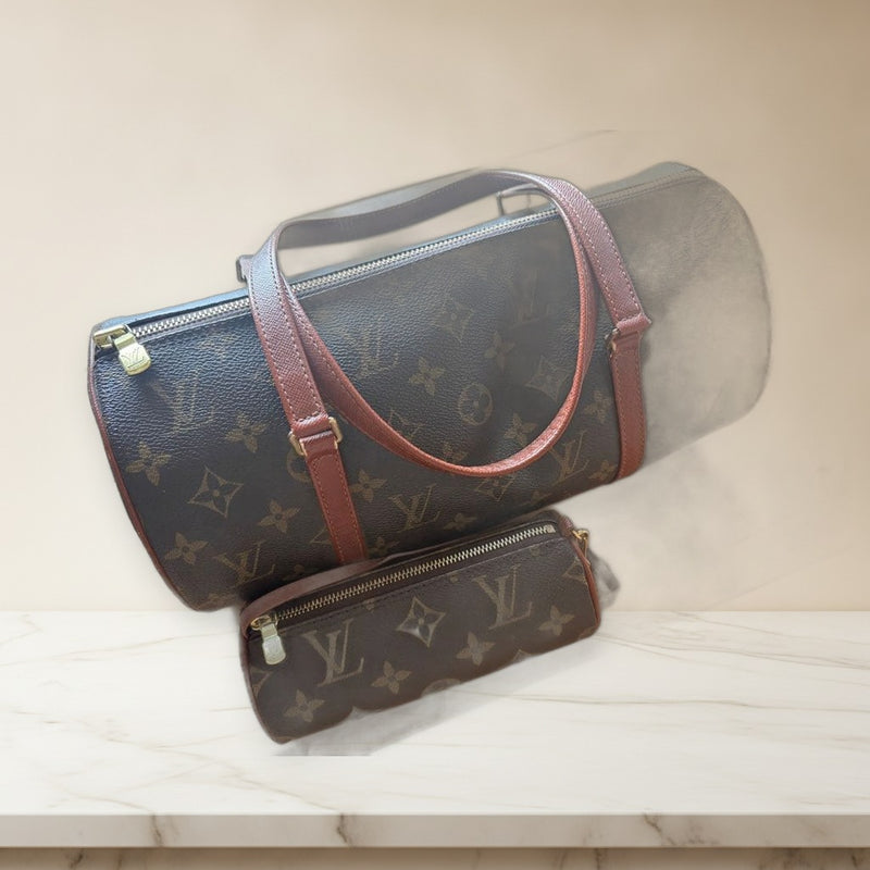 Louis Vuitton Papillon 30 MB0032 Handbag Monogram Canvas Leather Brown