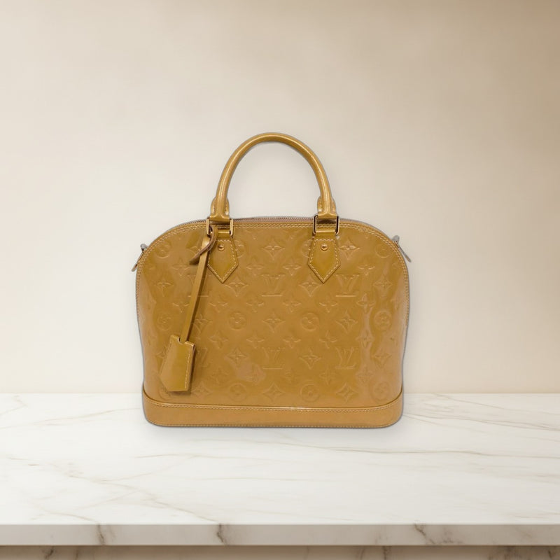 Louis Vuitton Vernis Alma Handbag Patent Leather Tote Bag