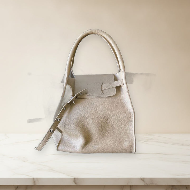 Celine Big Bag Small Handbag Tote Calf Leather Light Taupe