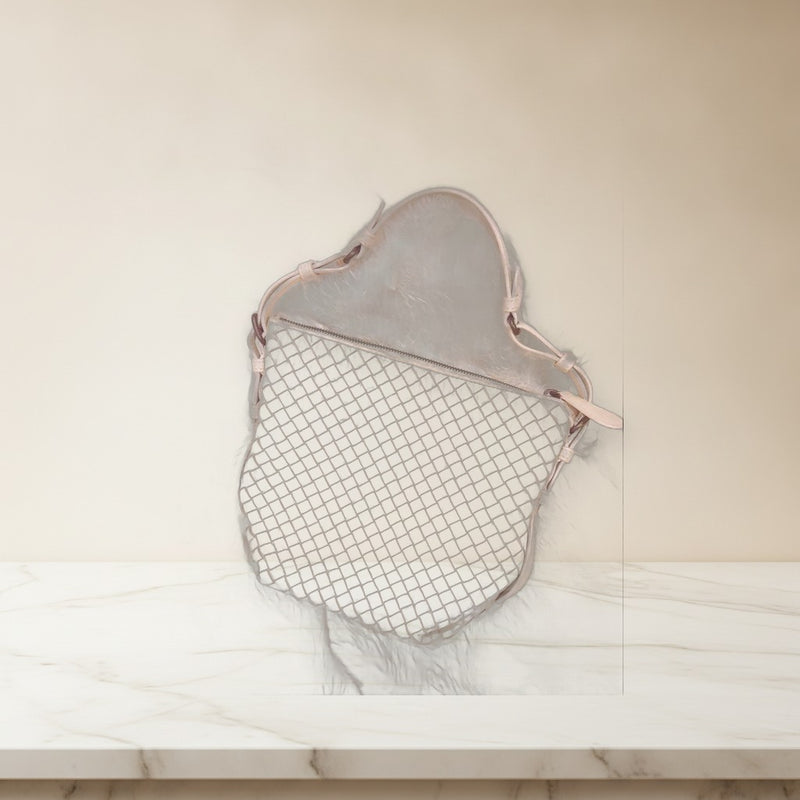 Bottega Veneta Intrecciato Handbag Shoulder Bag Lambskin White Leather
