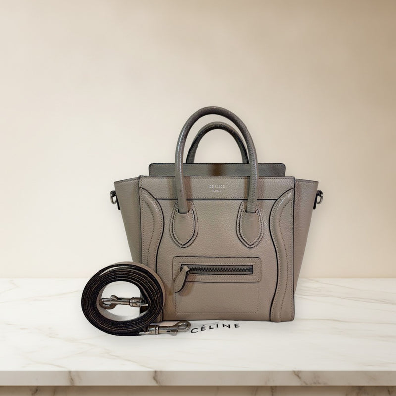 Celine Luggage Nano Shopper Handbag Shoulder Bag Leather