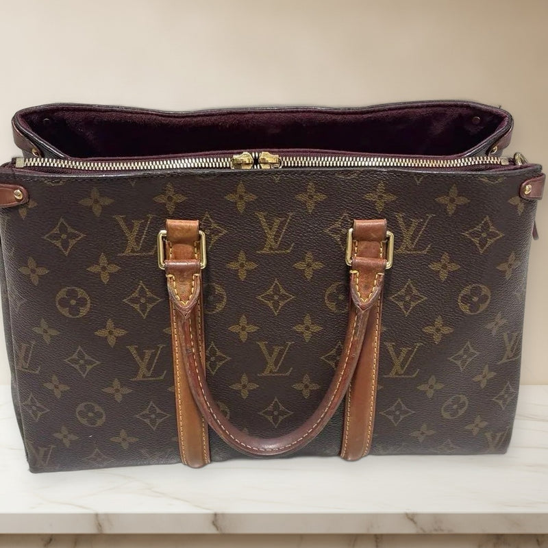Louis Vuitton Monogram Soufflot Mm M44816 Handbag Canvas Leather Gold Hardware