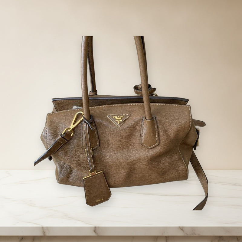 Prada Handbag Shoulder Bag Black Leather