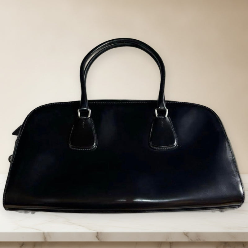 Prada Vintage Leather Boston Handbag Shoulder Bag