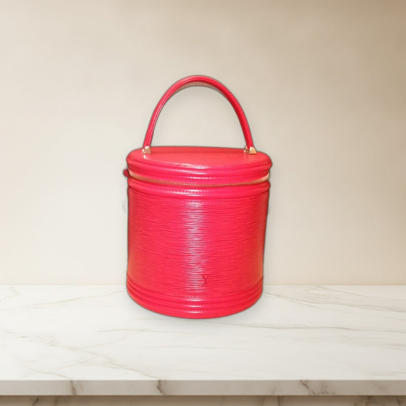 Louis Vuitton Epi Vanity Bag Red Handbag Cosmetic Pouch