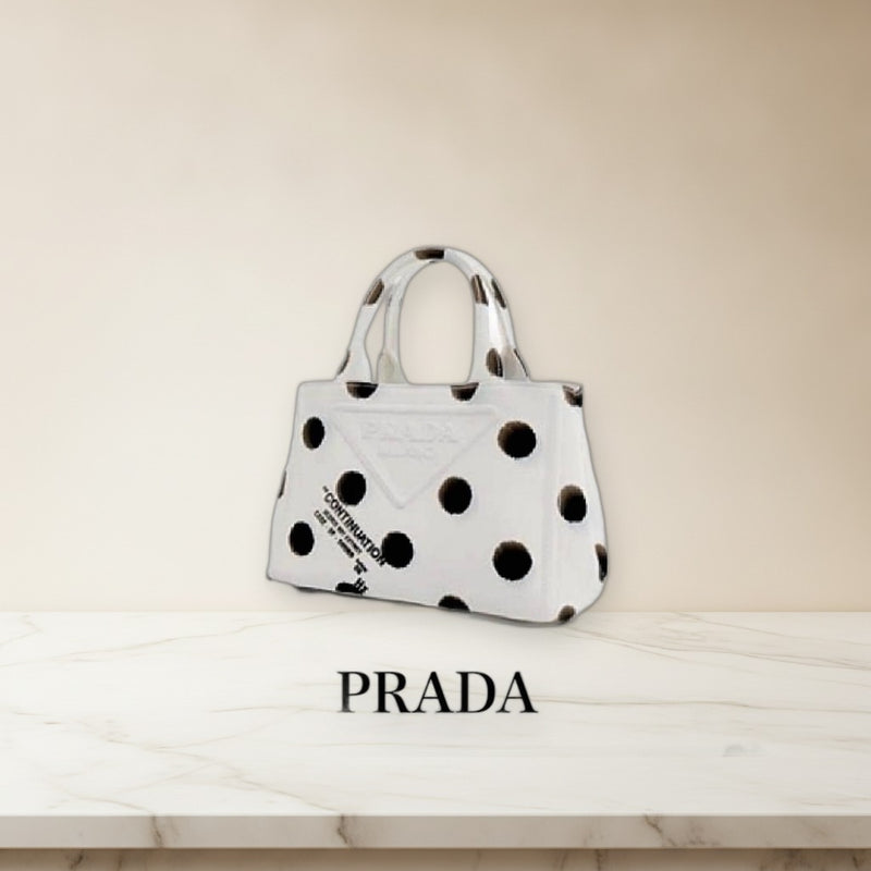 Prada Canapa Handbag Shoulder Bag Canvas White