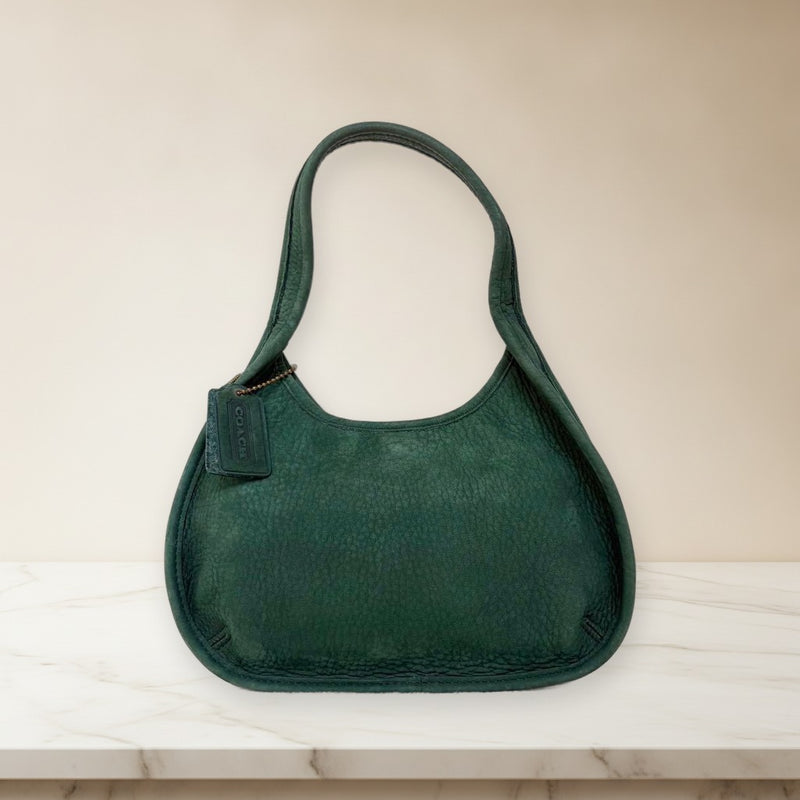 Coach Sonoma Ergo Hand Bag Nubuck Leather Green Vintage