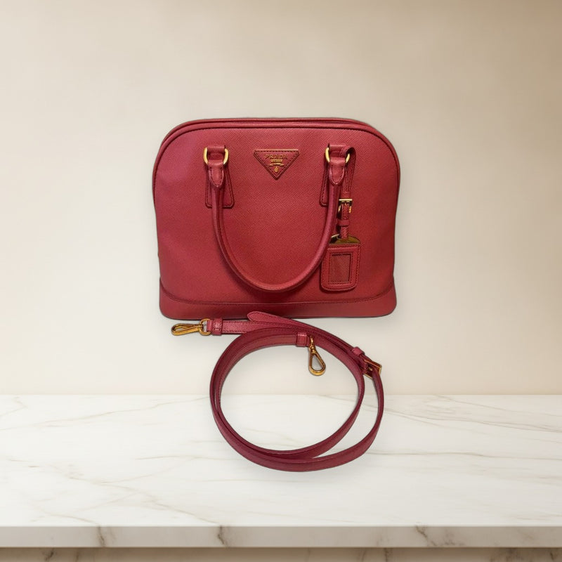 Prada Galleria BN2567 Handbag Shoulder Bag Saffiano Leather Tamaris Pink