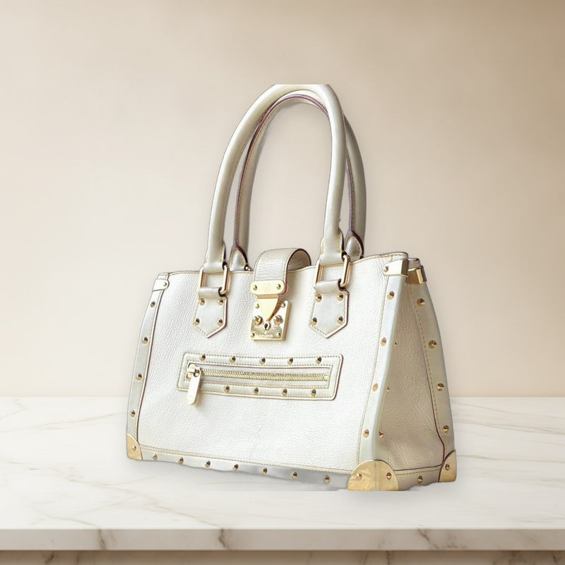 Louis Vuitton Suhali Fabuleux Blanc Handbag Goat Leather White Gold Hardware