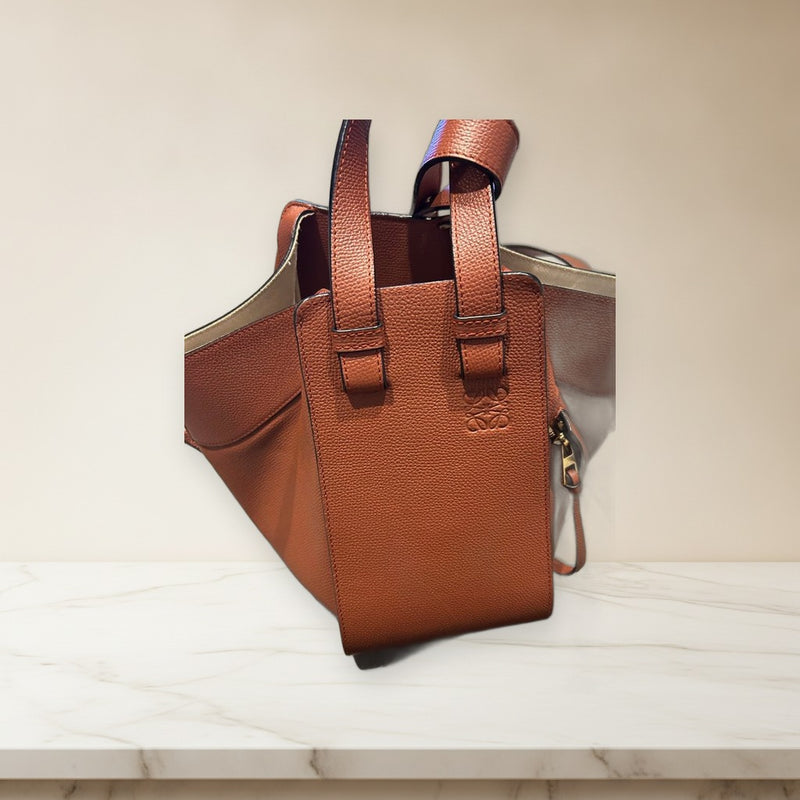 Loewe Hammock Handbag Shoulder Crossbody Tote Brown Leather