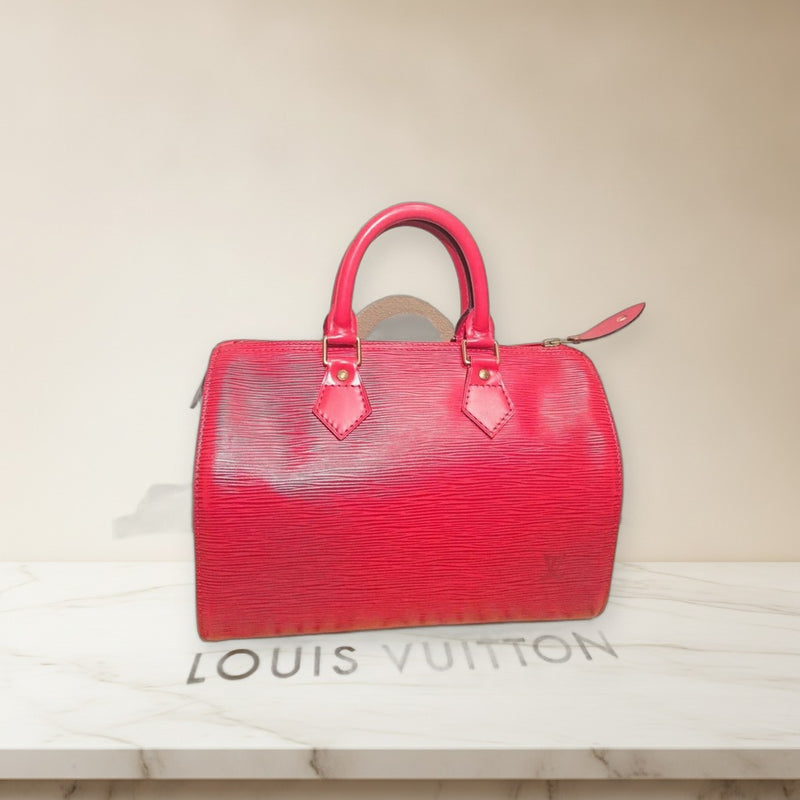 Louis Vuitton Epi VI0964 Mini Boston Handbag Red Leather