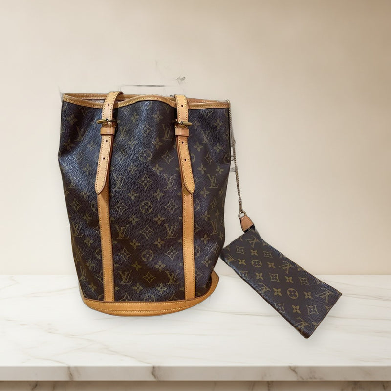 Louis Vuitton Monogram Bucket Gm M42236 Shoulder Bag Pouch Brown