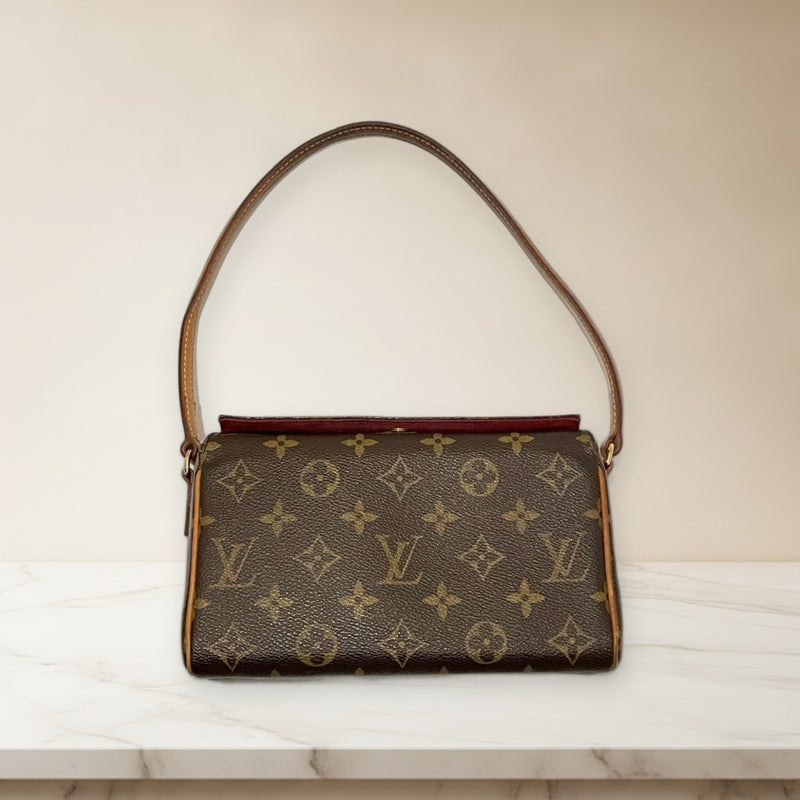 Louis Vuitton Monogram Recital M51900 Handbag Leather Brown Gold Hardware