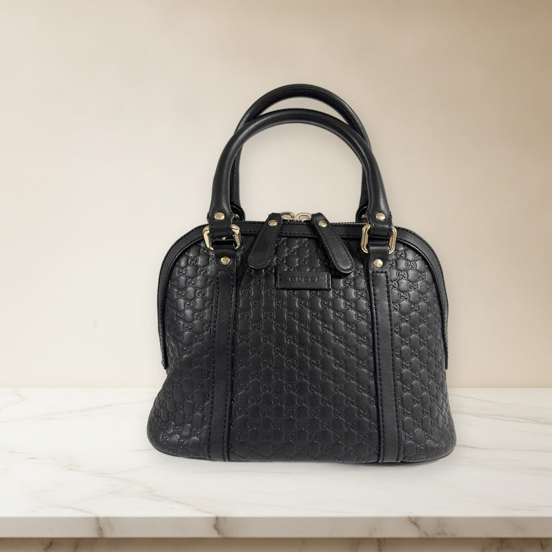 Gucci Microguccissima 2-Way Shoulder Handbag Leather