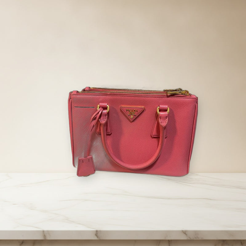 Prada Pink Saffiano Leather Handbag Shoulder Bag