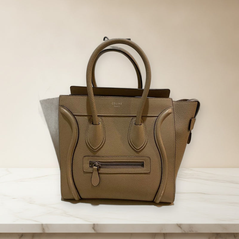 Celine Luggage Micro Tote Bag Handbag Leather