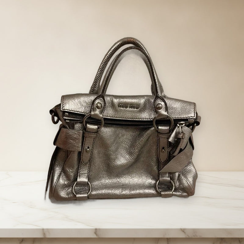 Miumiu Handbag Shoulder Bag Silver