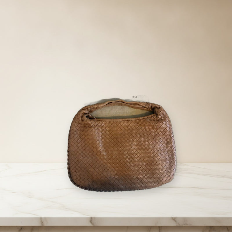 Bottega Veneta Intrecciato Handbag Shoulder Bag Leather Brown