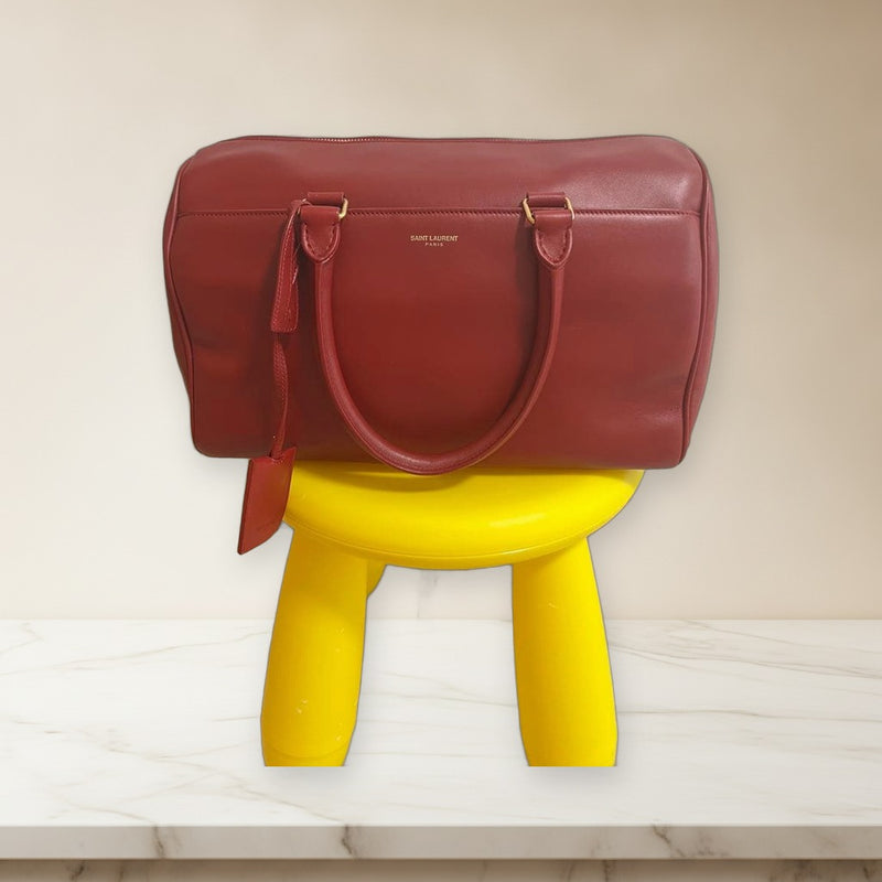 Saint Laurent Paris Duffle 6 Shoulder Bag Leather Red