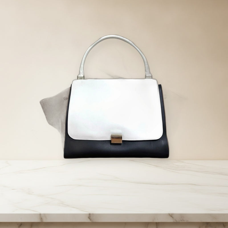 Celine Trapeze Handbag Shoulder Bag Tote Genuine Leather