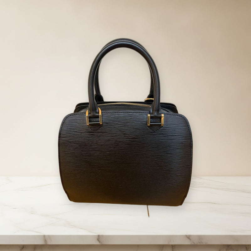 Louis Vuitton Handbag Epi Leather Black Gold Hardware