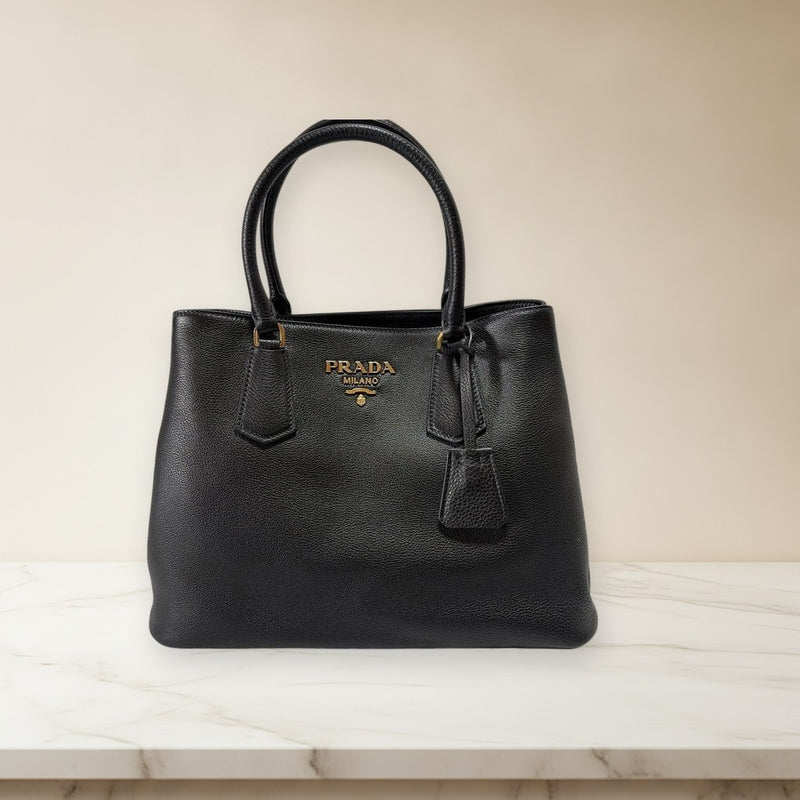 Prada Handbag Shoulder Bag 2way Black Leather