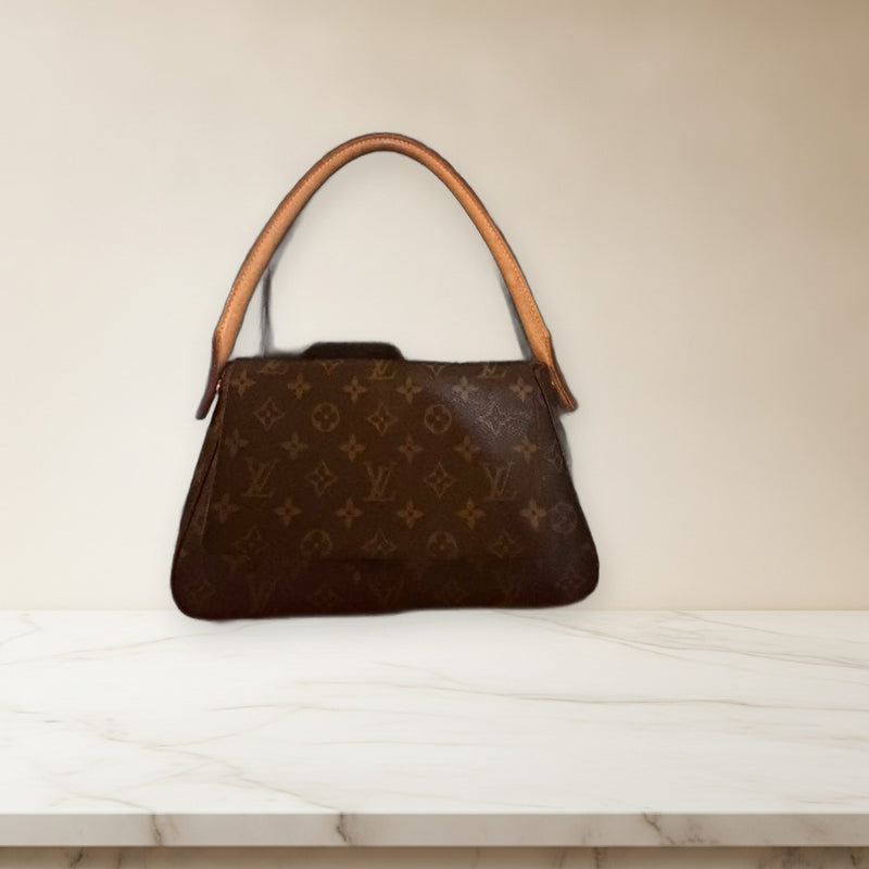 Louis Vuitton Mini Looping M51147 Shoulder Bag Monogram Canvas Brown