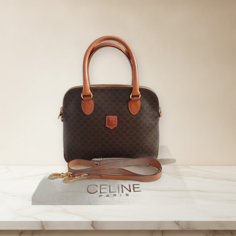 Celine Macadam 2 Way Handbag Shoulder Bag Crossbody Vintage
