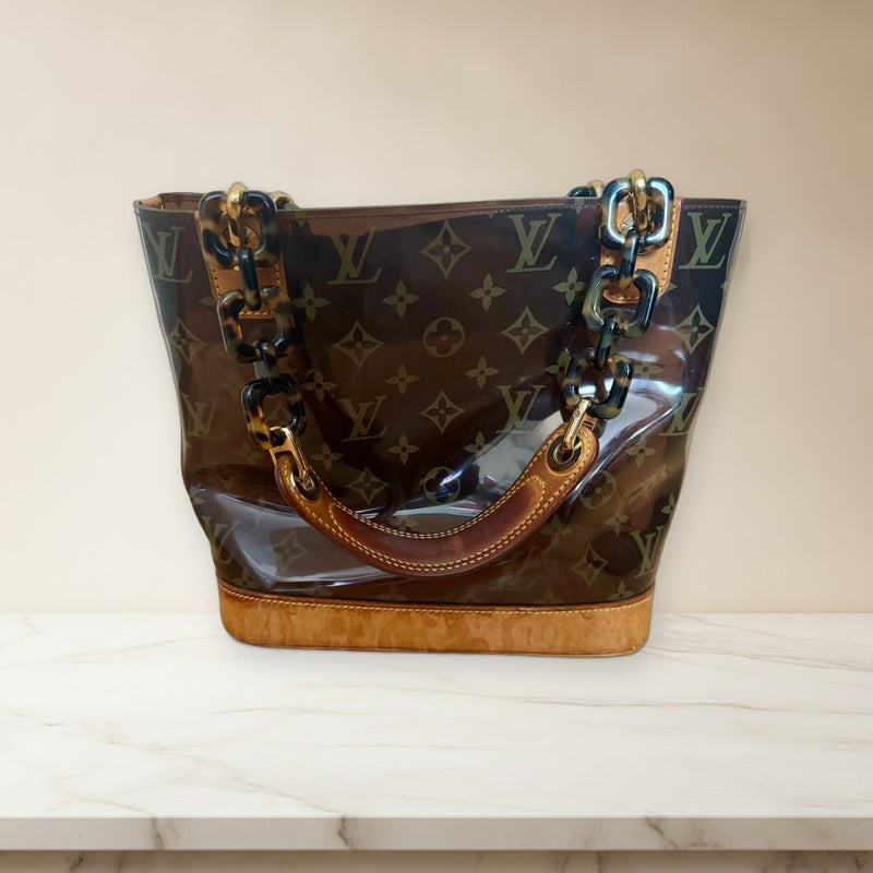 Louis Vuitton Cabas Ambre Pm M92502 Tote Bag Monogram Vinyl Brown