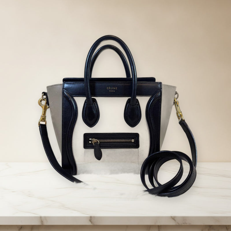 Celine Luggage Nano Shopper Handbag Leather