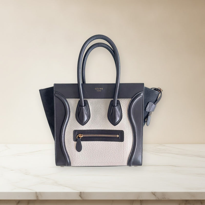 Celine Luggage Micro Shopper Handbag Tote Leather