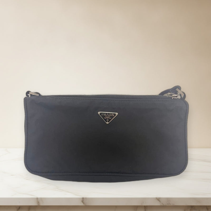 Prada MV633 Mini Handbag Accessory Pouch Nylon Nero Black