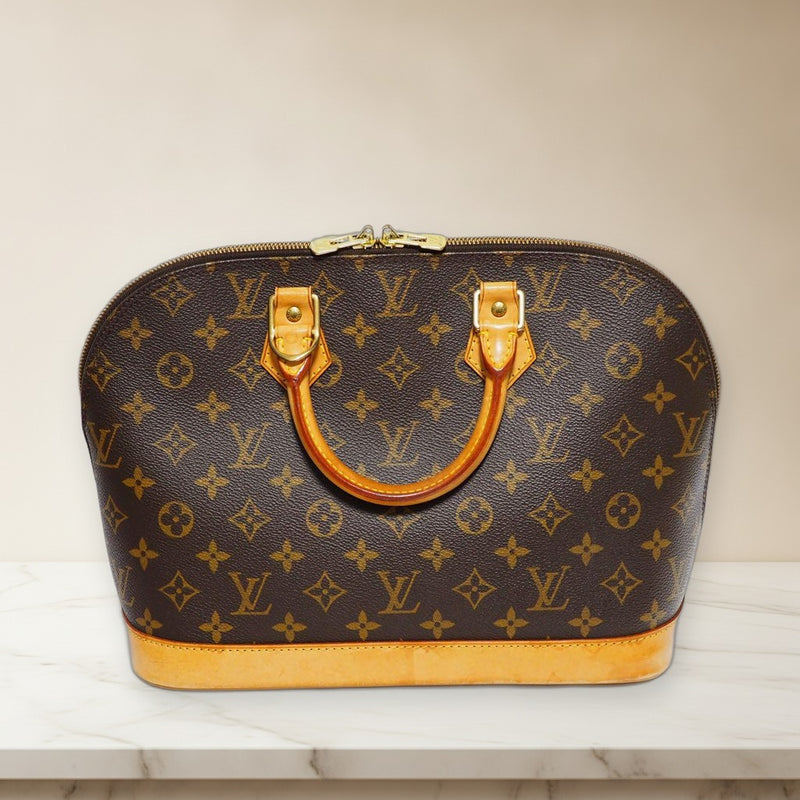 Louis Vuitton Monogram Alma M51130 Handbag Pvc Natural Leather