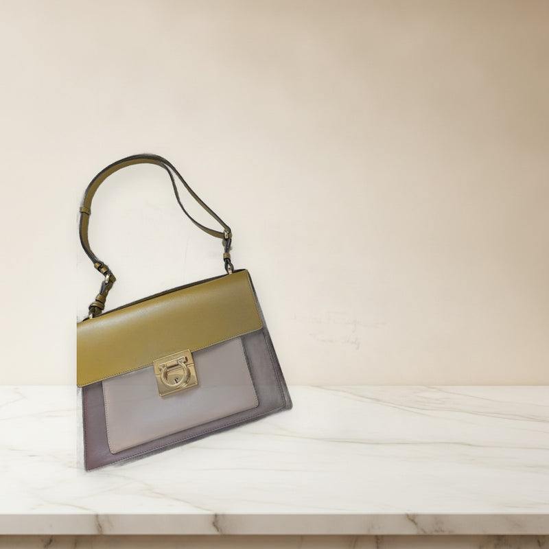 Salvatore Ferragamo Handbag Shoulder Bag Black Leather