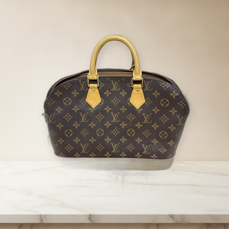 Louis Vuitton Monogram Alma Handbag Brown Leather Code 945