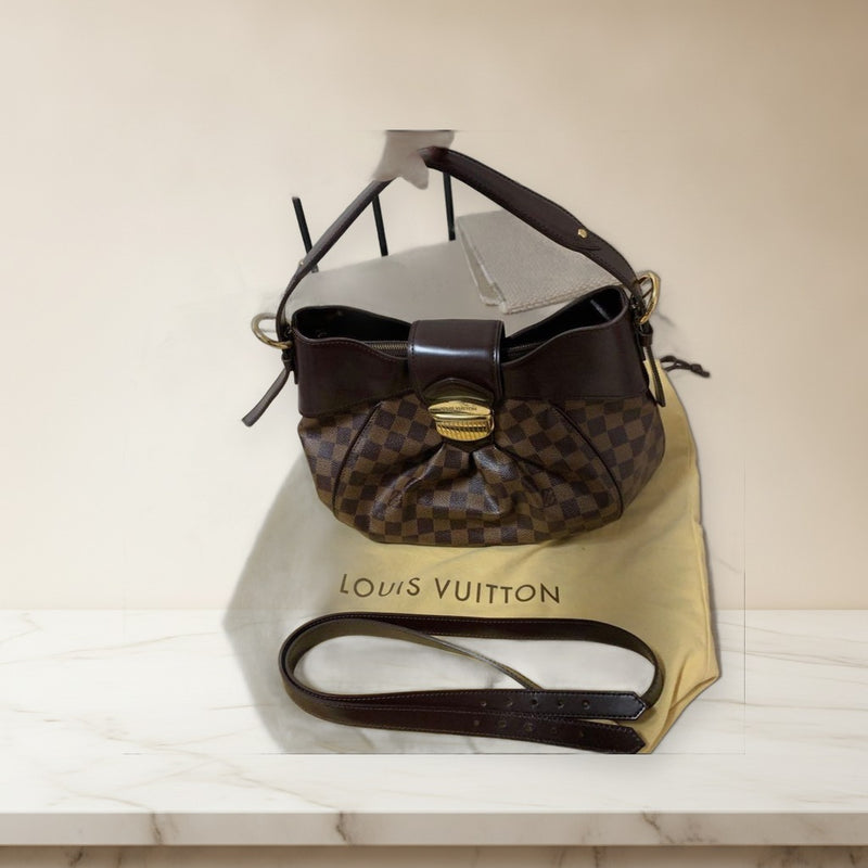 Louis Vuitton Damier Sistina Mm Shoulder Bag Canvas Brown