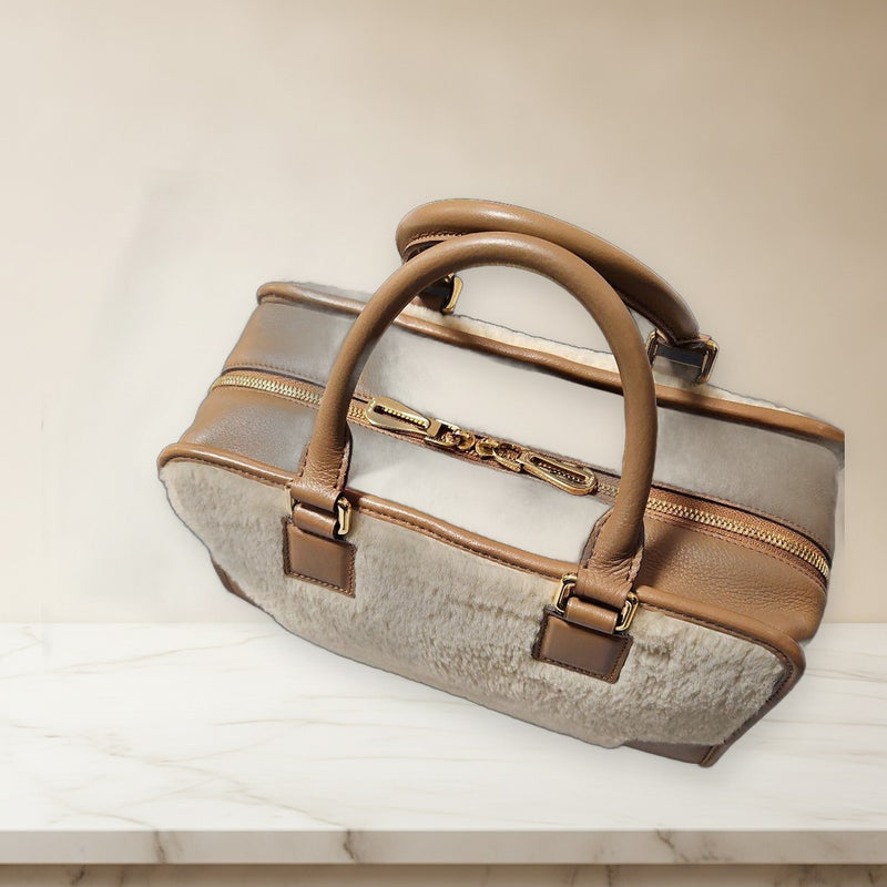 Loewe Amazona 28 Shearling Lambskin Handbag Gold Hardware