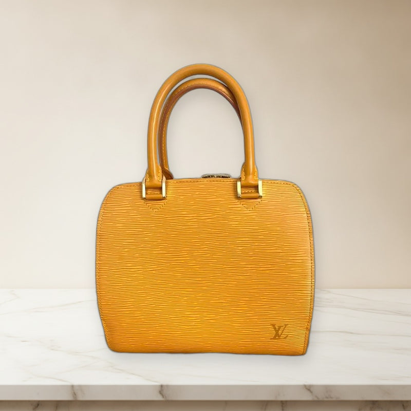 Louis Vuitton Epi Pont Neuf Handbag Yellow Leather