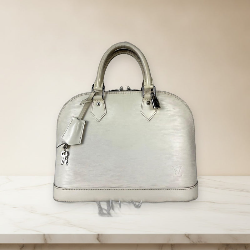 Louis Vuitton Alma Pm M4030J Handbag Epi Leather Ivoire Silver Hardware