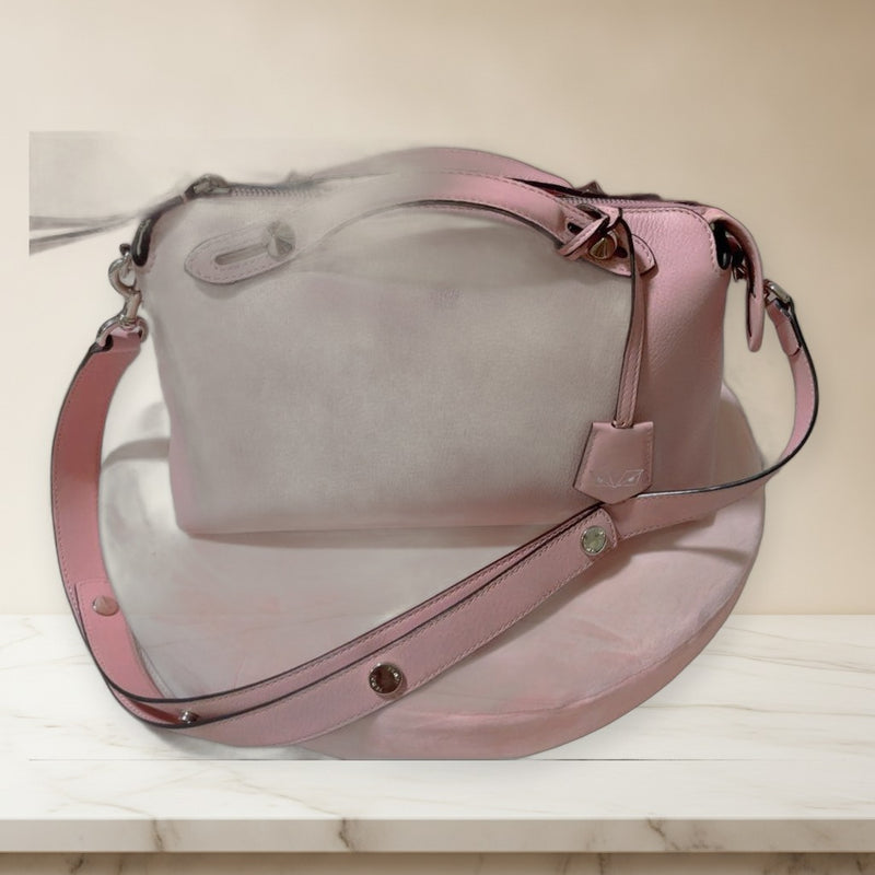 Fendi By The Way Medium Shoulder Bag Handbag Crossbody Pink Leather