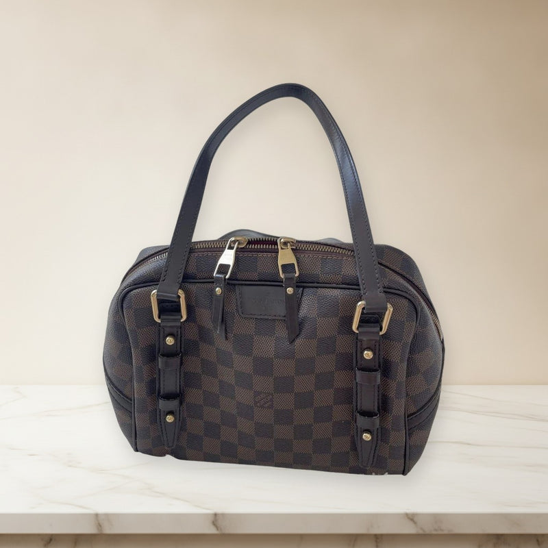 Louis Vuitton Damier Rivington Pm Shoulder Bag Brown Leather